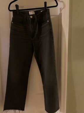 Frame Denim Black High-Rise Straight Jeans